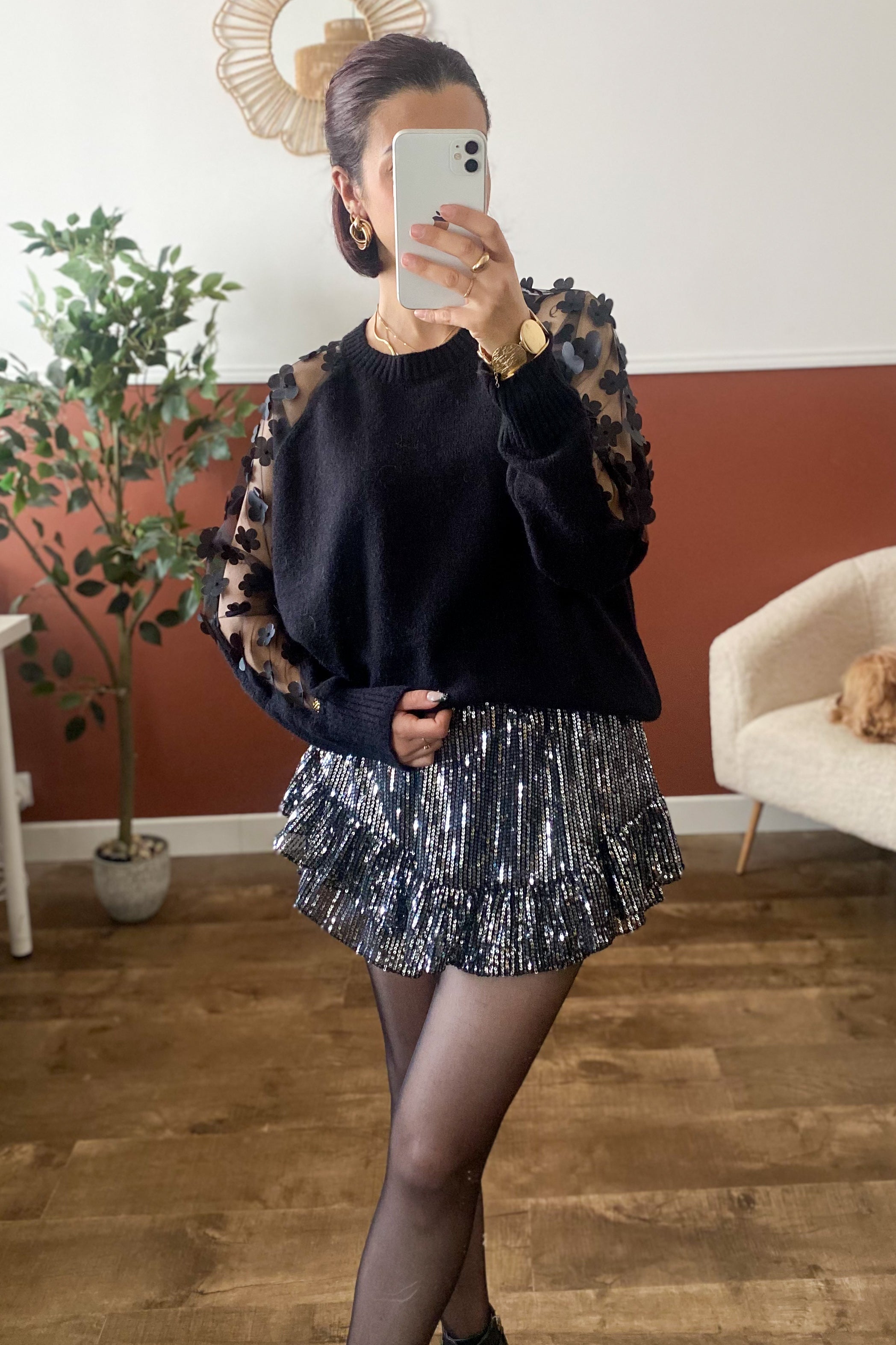 Jupe-short à sequins