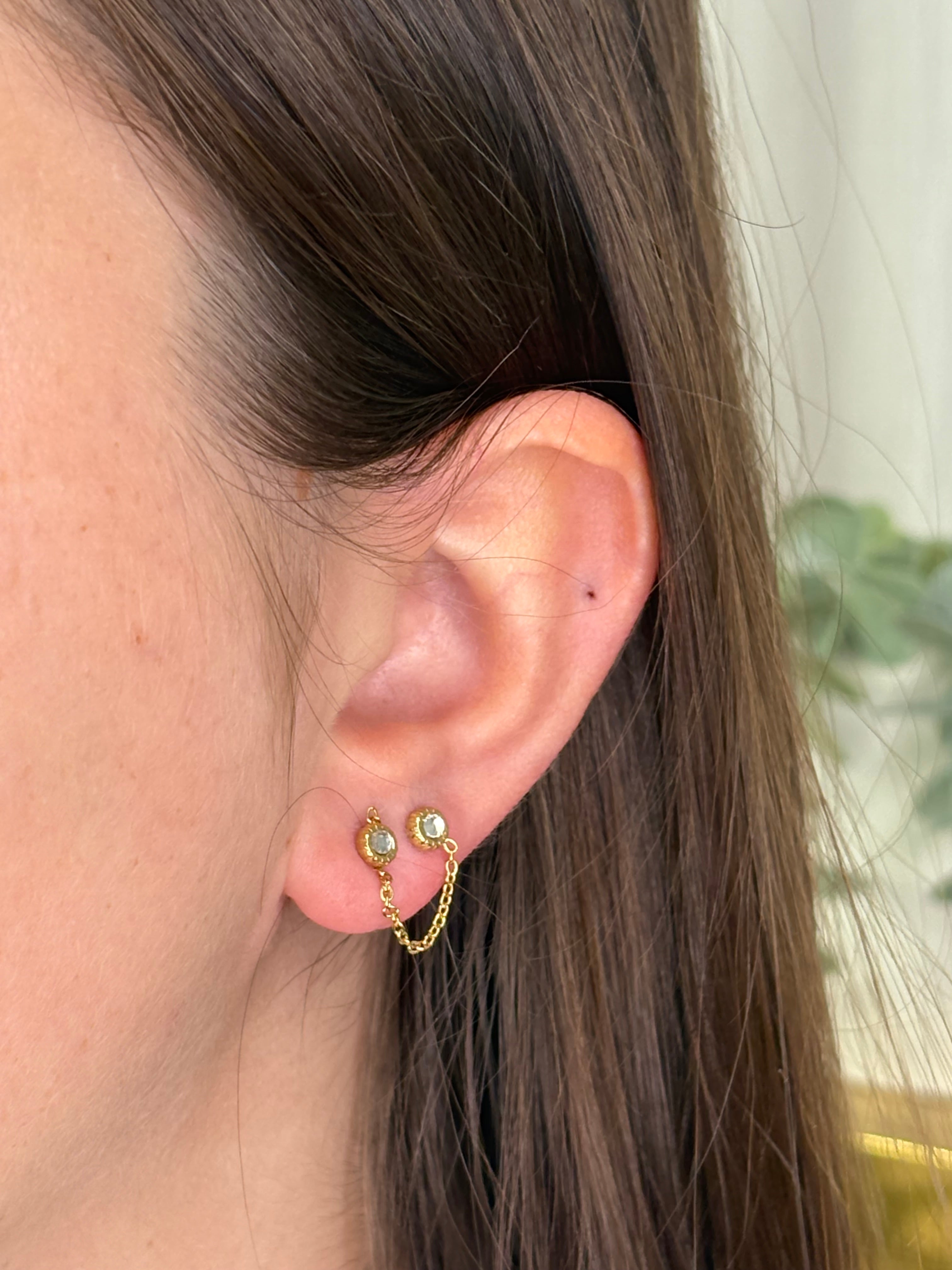 Boucles d’oreilles doubles strass