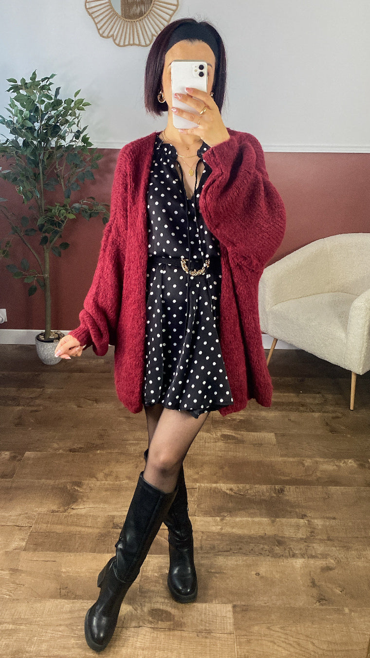 Gilet Elise bordeaux