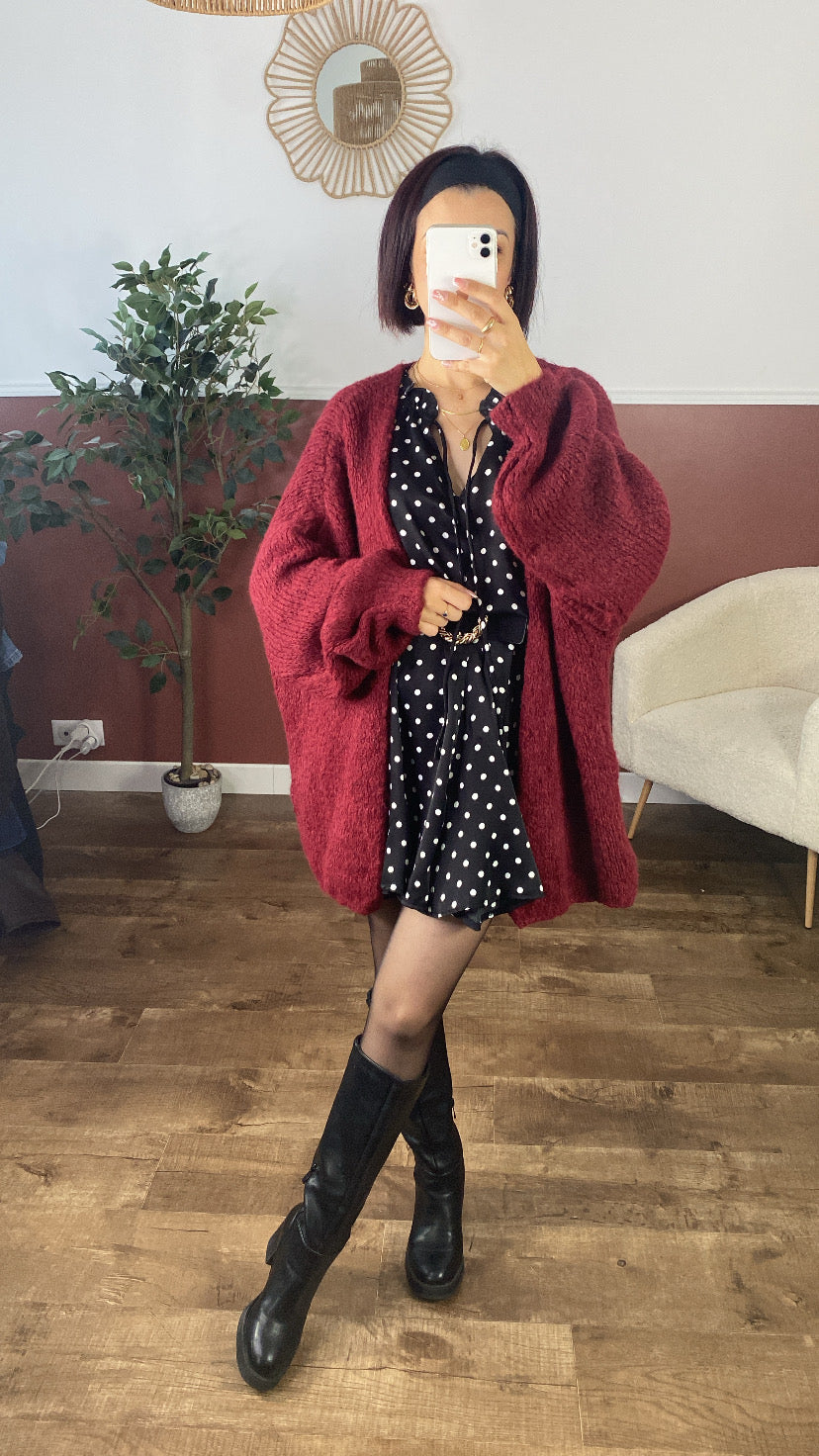 Gilet Elise bordeaux