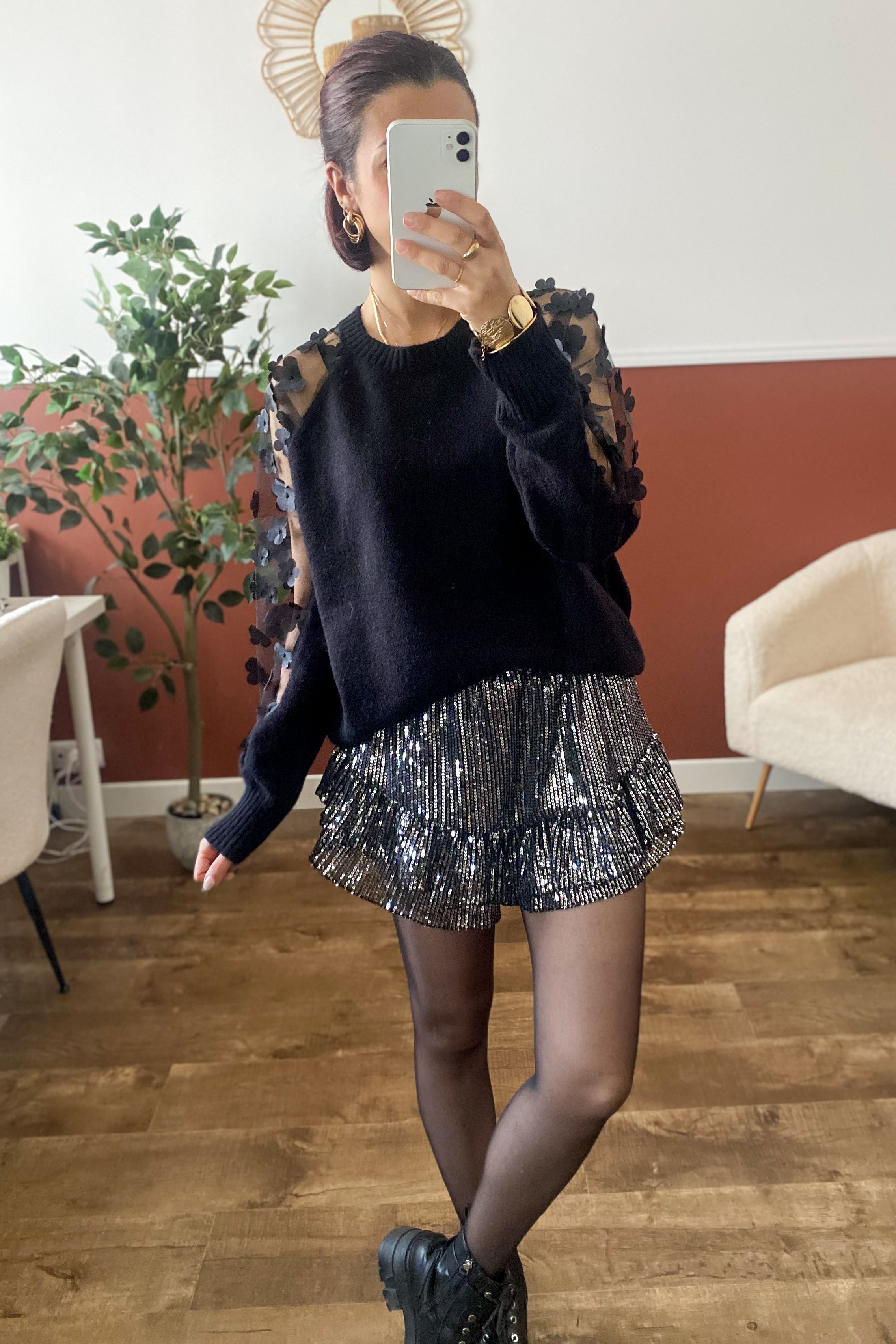 Jupe-short à sequins