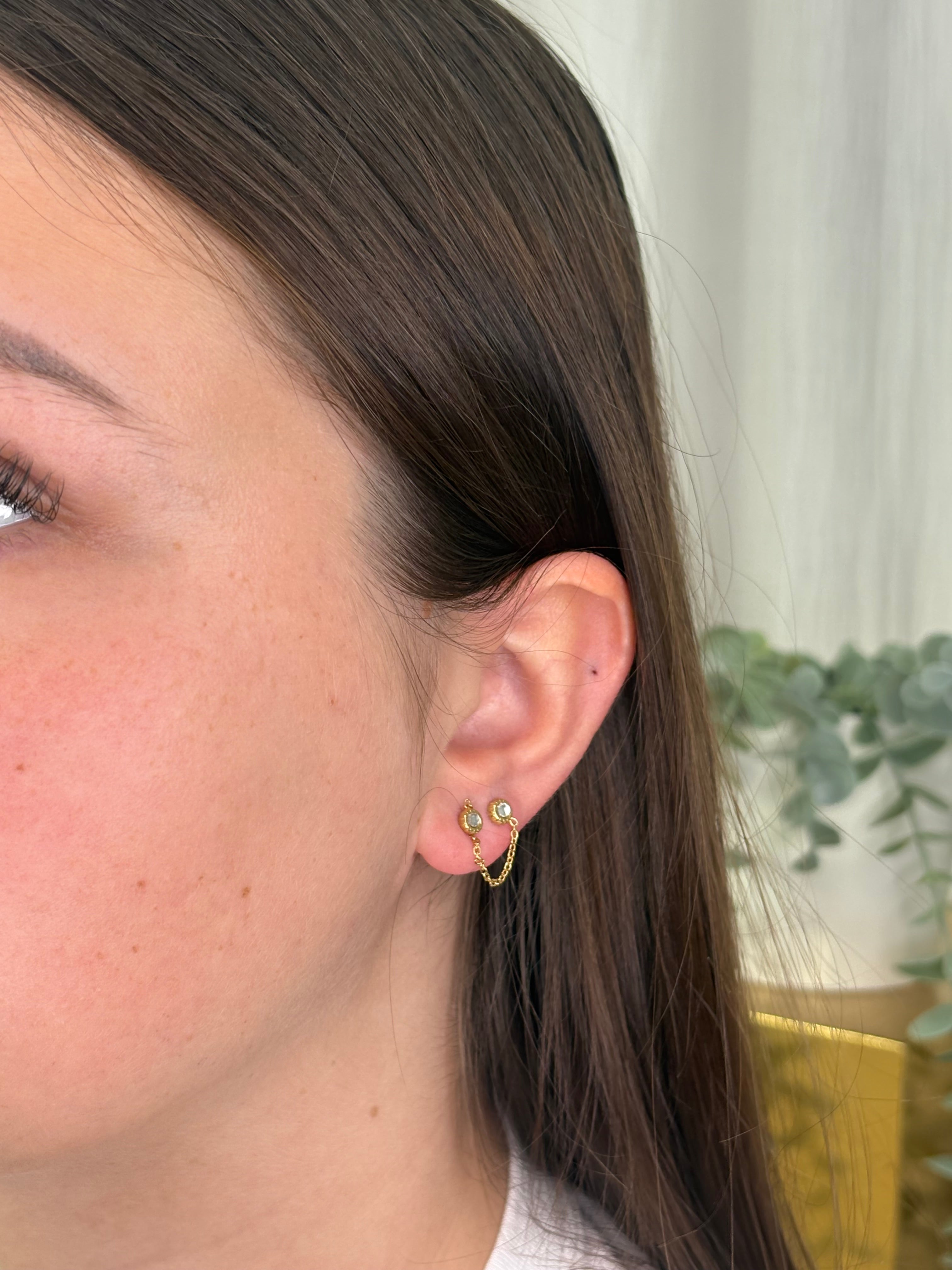 Boucles d’oreilles doubles strass